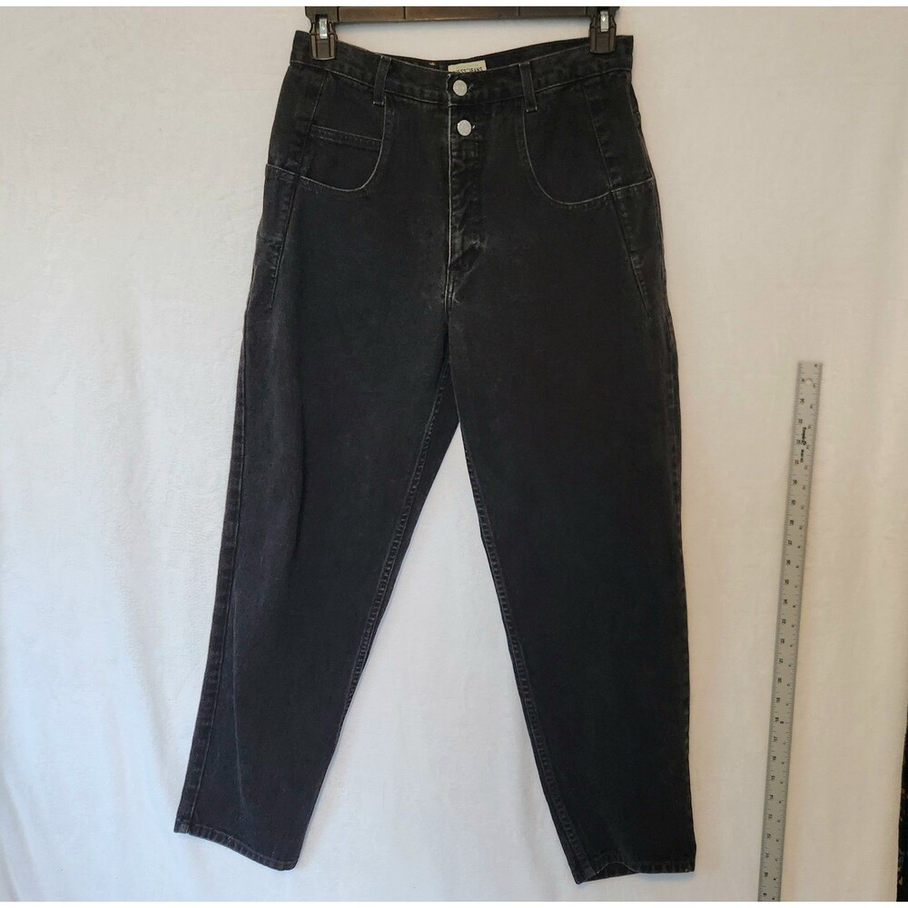 Guess Jeans Men's 32 x 30 80s-90s Black Loose Fit Tapered 2 Button Yoke 39075